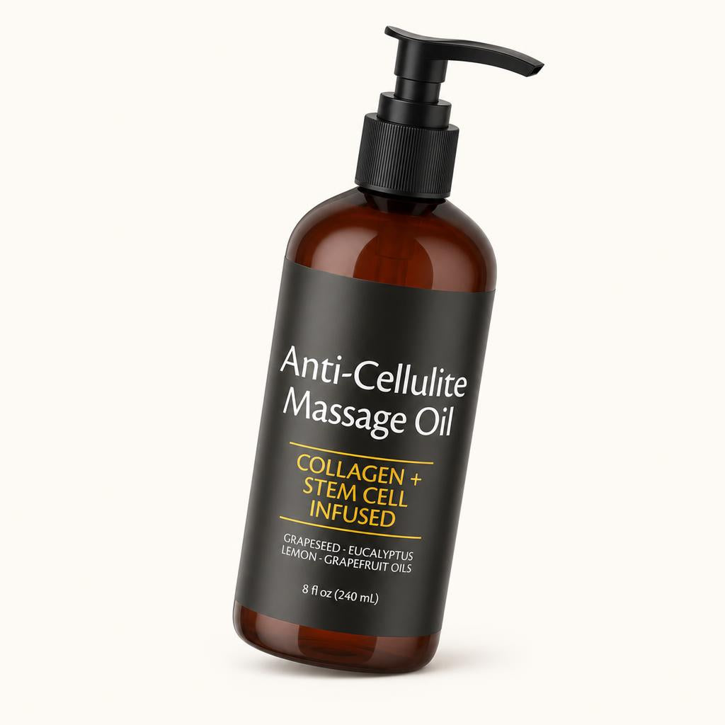 Anti-Cellulite Collagen Body Oil bottle shown at a three-quarter angle