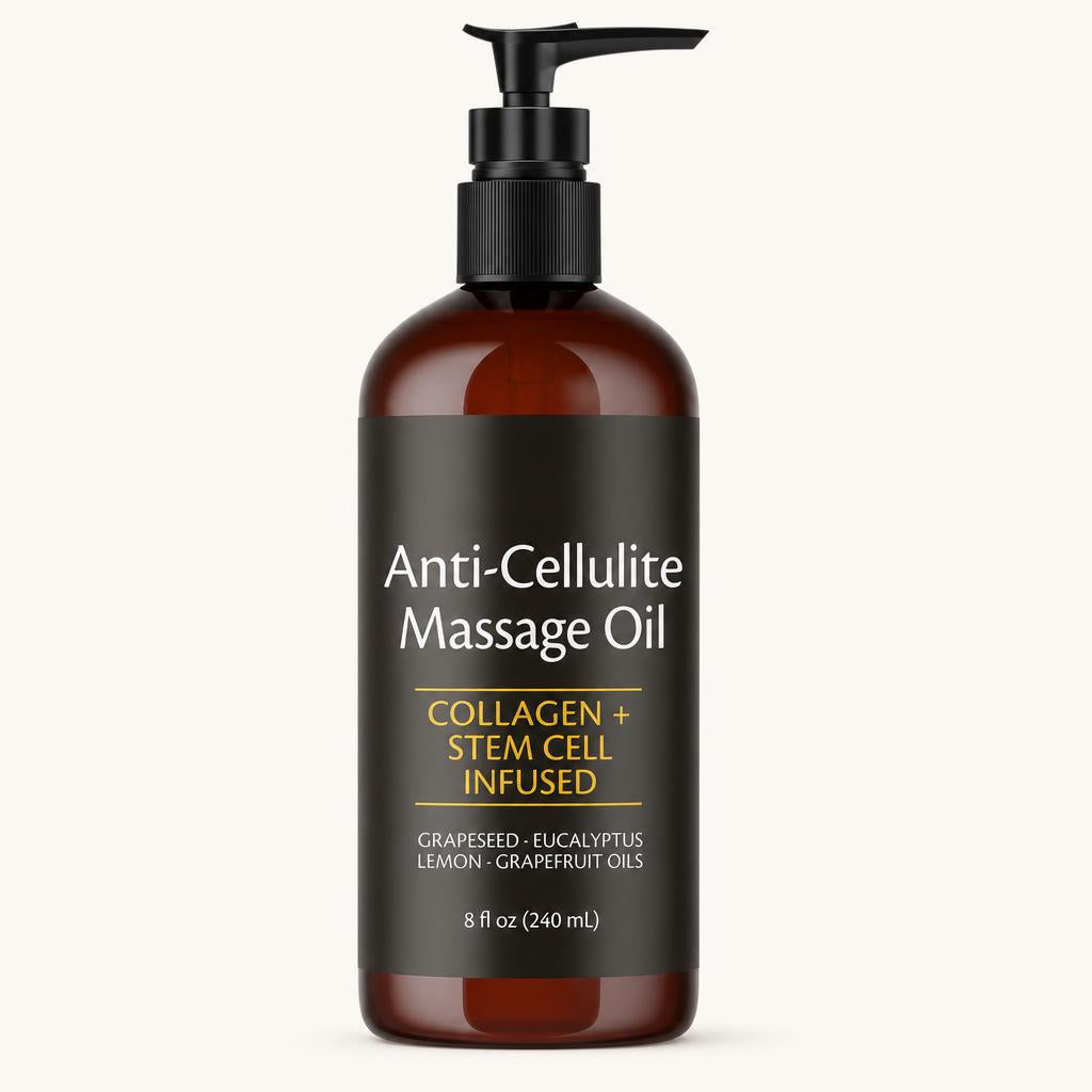 Anti-Cellulite Collagen Body Oil, 240 ml amber pump bottle, front view